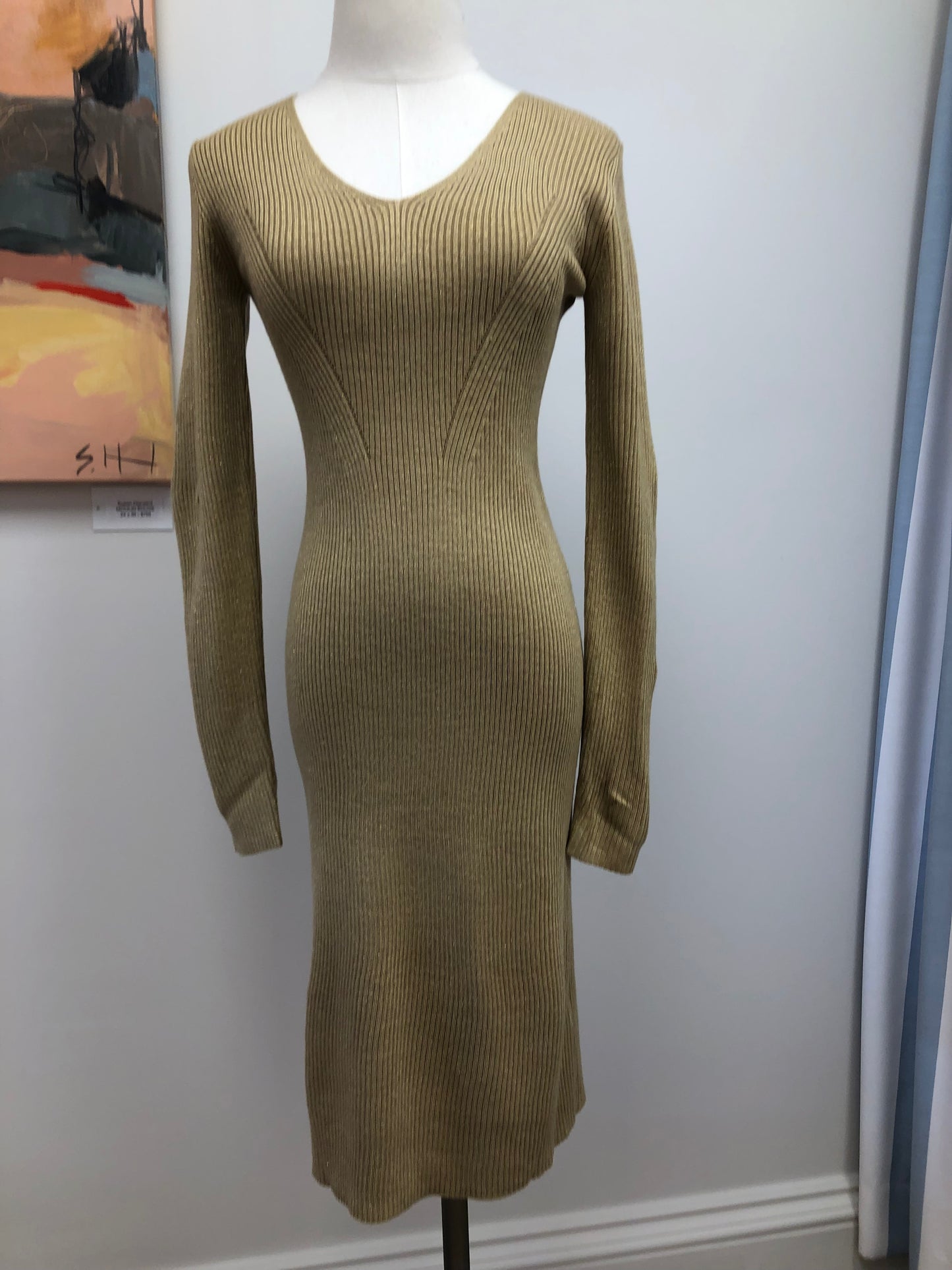 Elia Knit Dress- Gold