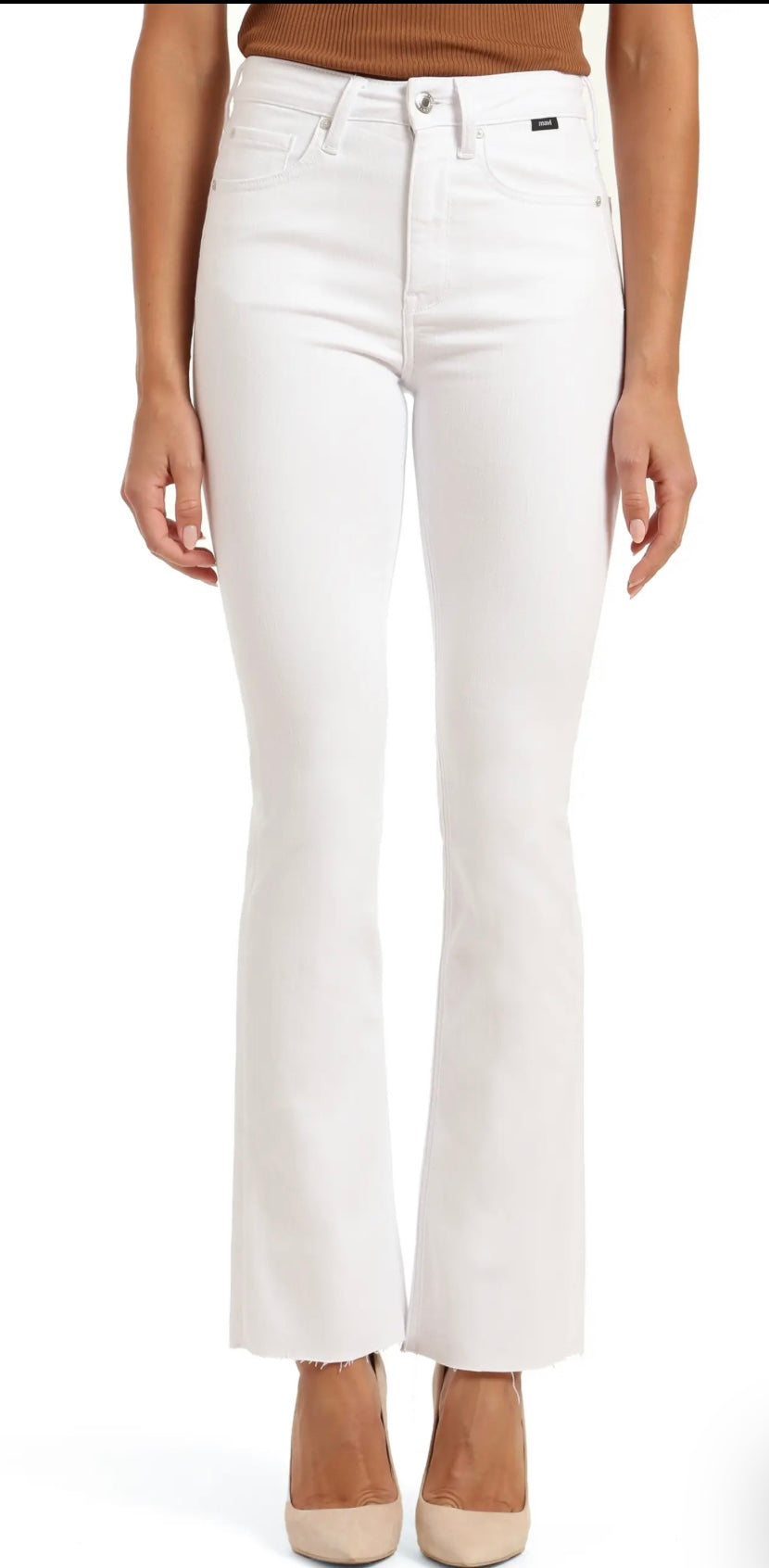 Maria High Waist Flare- White