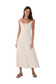 Topstitch Midi Dress- Off White