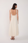 Topstitch Midi Dress- Off White