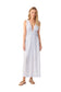 Blue Lurex Stripes Ruched Cotton Maxi Dress