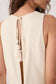 Off-white Ocean Flower Back Ties Linen Mini Dress