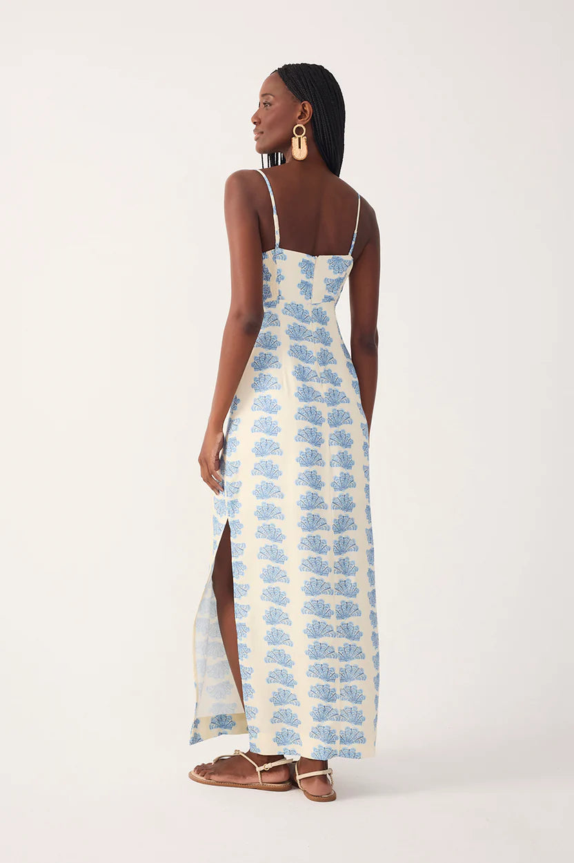 Off-white Aquarium Cut-out Sleeveless Linen Maxi Dress
