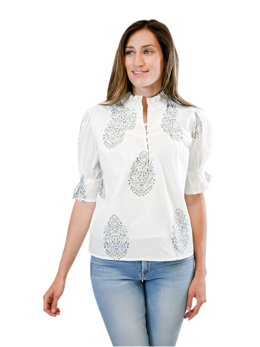 Ellie Blouse- Glacier