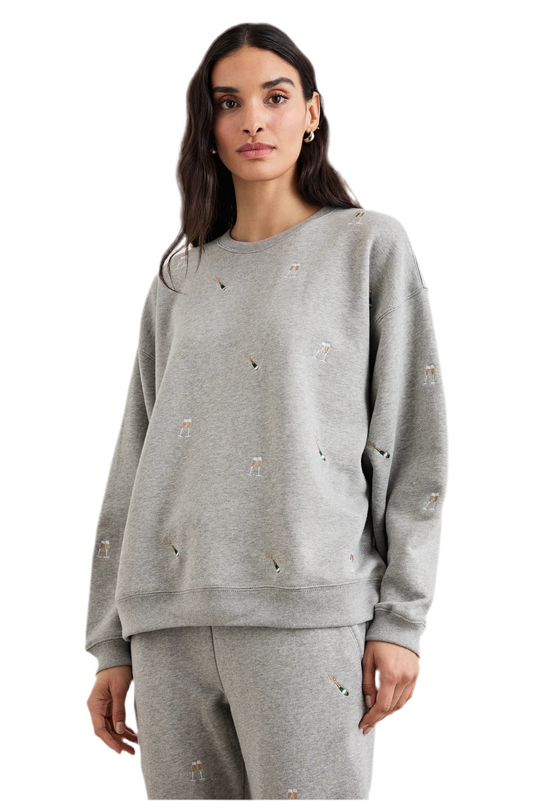 Varsity Sweatshirt- Champagne Embroidery