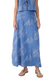 Calla Embroidered Maxi Skirt- Blue