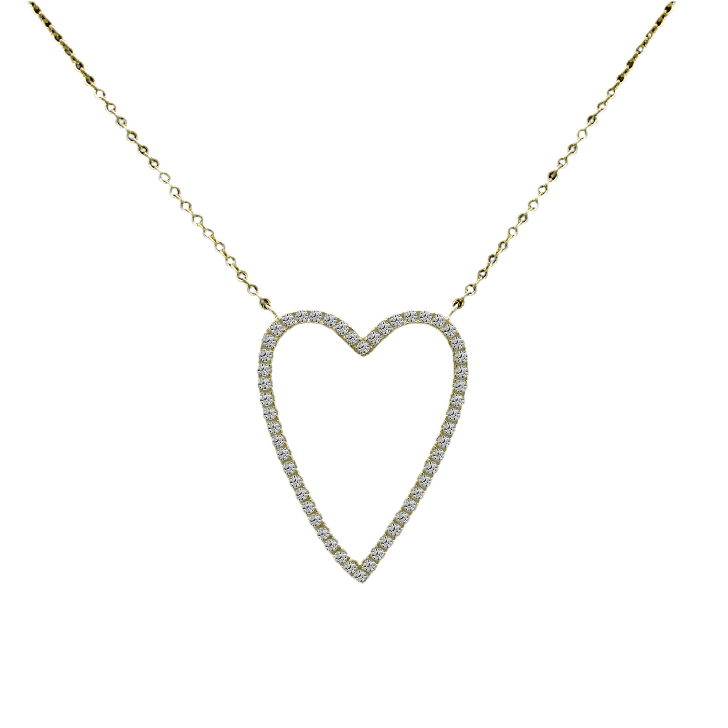 Open Pave Heart Necklace