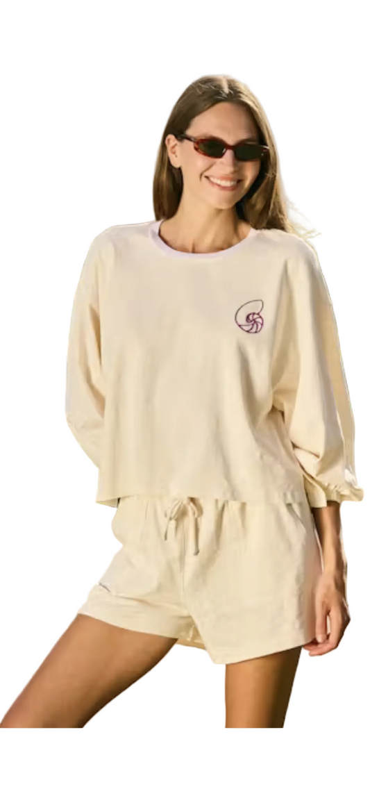 Sculpture Seashell Embroidered Top
