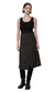 Brighton Asymetric Plaid Fringe Midi Skirt- Black