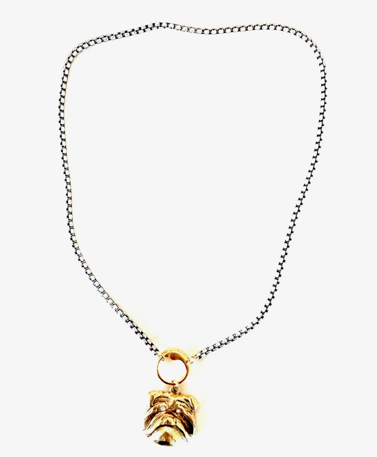 Bulldog on chain necklace