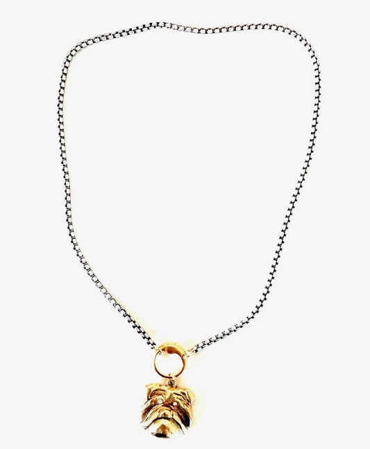 Bulldog on chain necklace