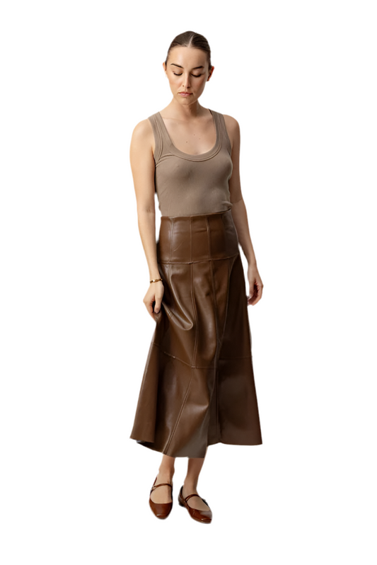 Solana Midi Skirt- Chocolate Brown