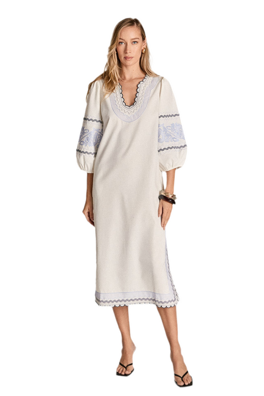 Scallop Stitch Midi Dress