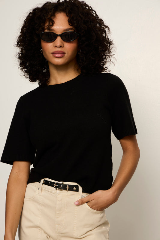 Perfect Sweater Tee- Black