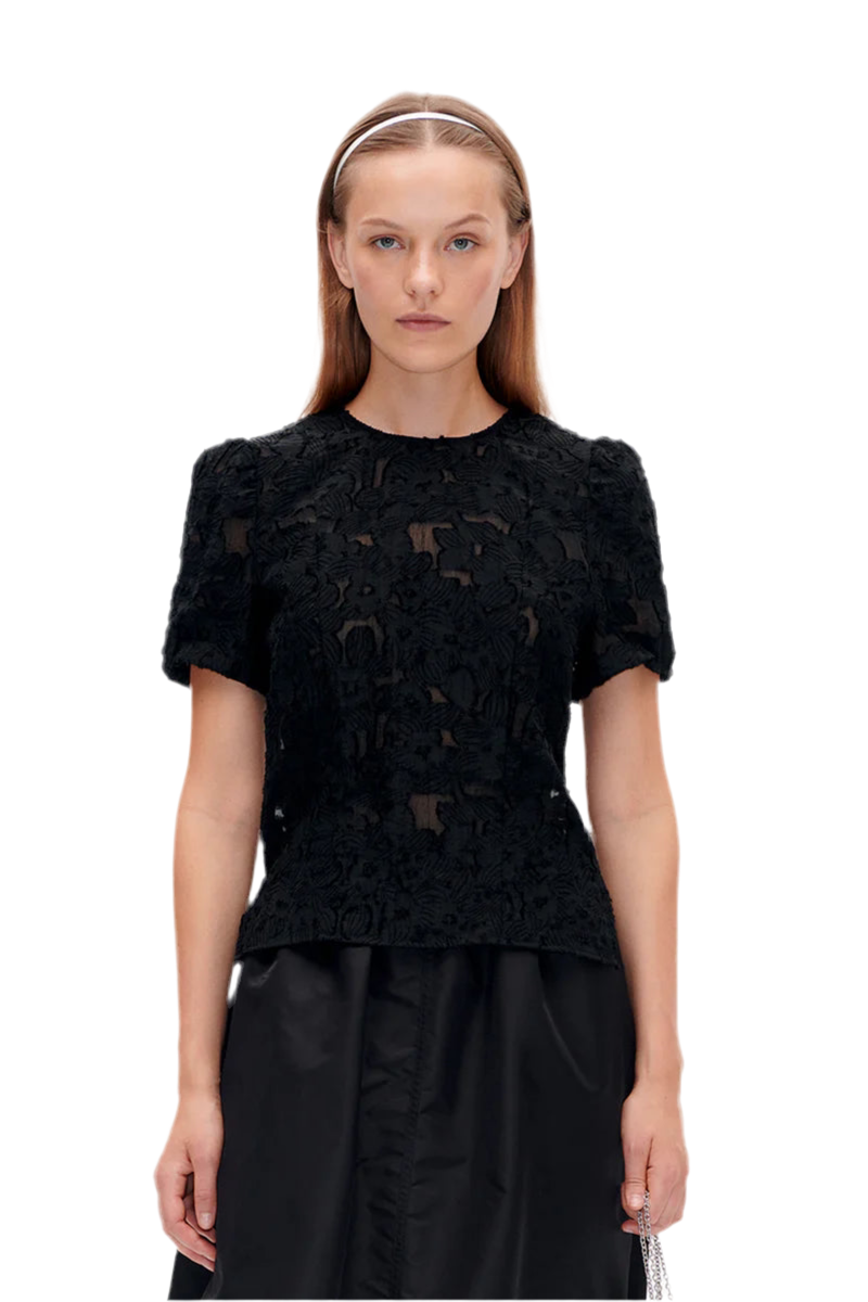 Minni Short Sleeve Blouse- Black