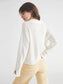 Maddi Collared V-Neck Sweater- Chalk