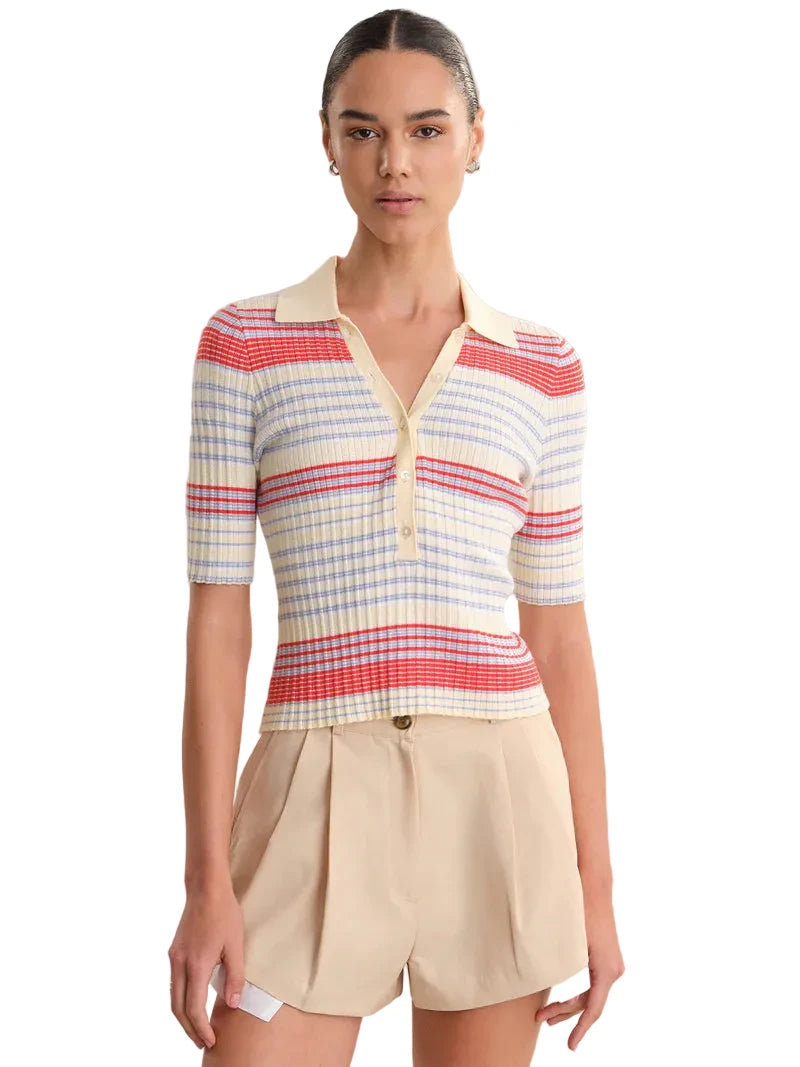 Giselle Textured Stripe Polo