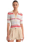 Giselle Textured Stripe Polo
