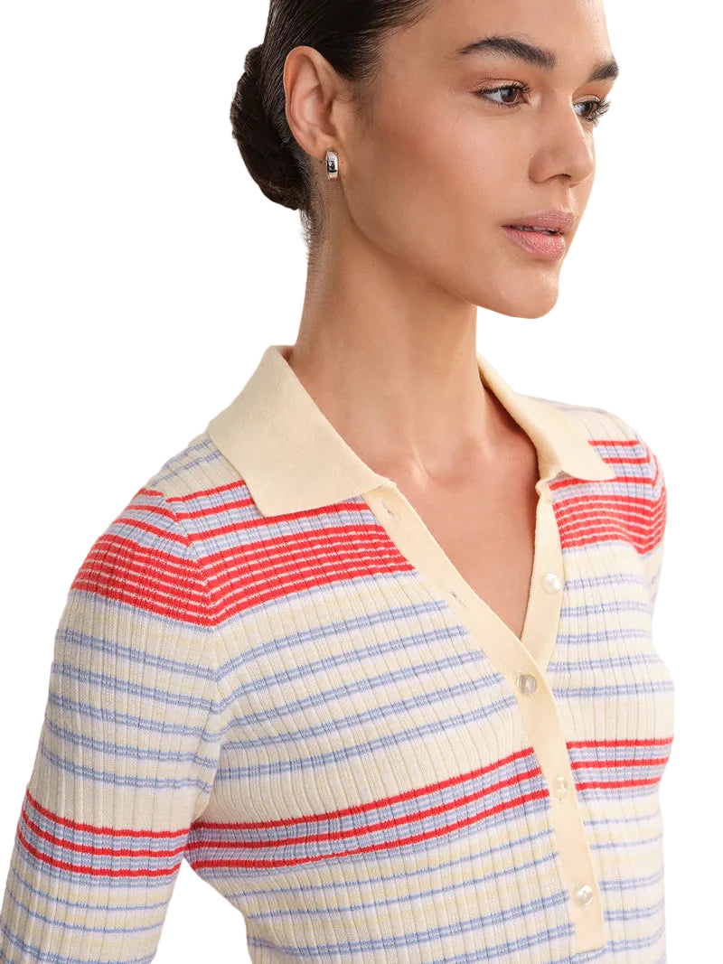 Giselle Textured Stripe Polo
