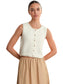 Marianna Rolled Edge Button front vest