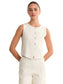 Francesca Button Front Vest- Chalk