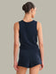 Valentina Button Down Top- Dark Blue