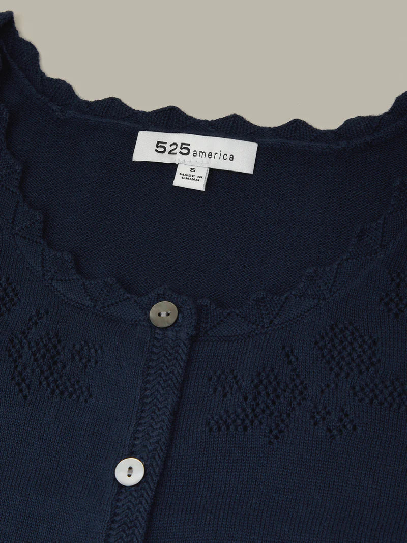 Valentina Button Down Top- Dark Blue