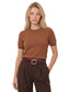Aususta Double Layer Sweater Tee- Brown
