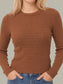 Leni Fitted Crewneck Sweater- Carob Brown
