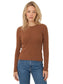 Leni Fitted Crewneck Sweater- Carob Brown
