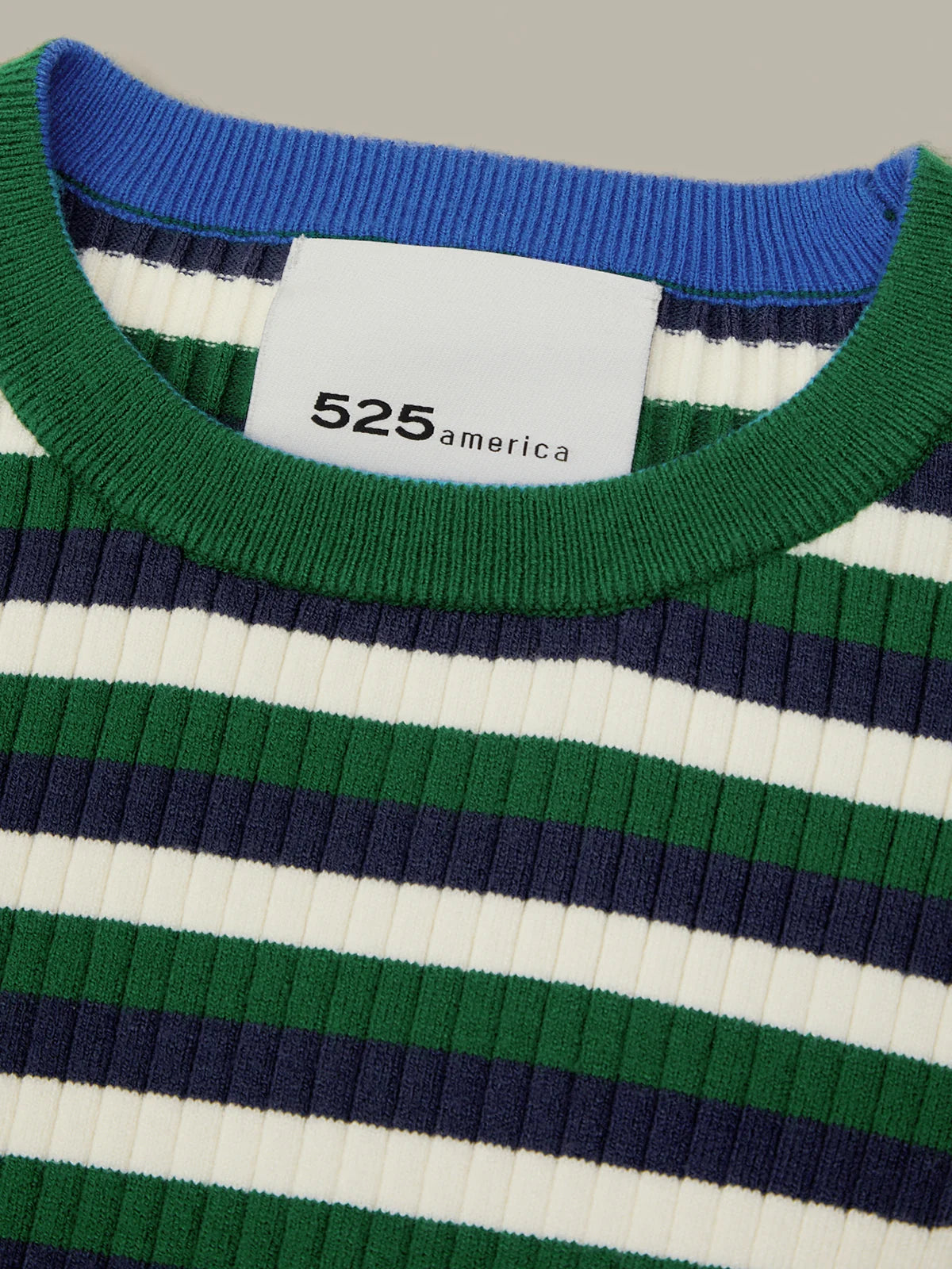 Callum Striped Rib Top- Juniper