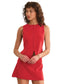 Nicolette Fitted Button Vest- Red
