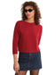 Ellis 3/4 Sleeve Cashmere Sweater- Red