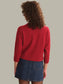 Ellis 3/4 Sleeve Cashmere Sweater- Red