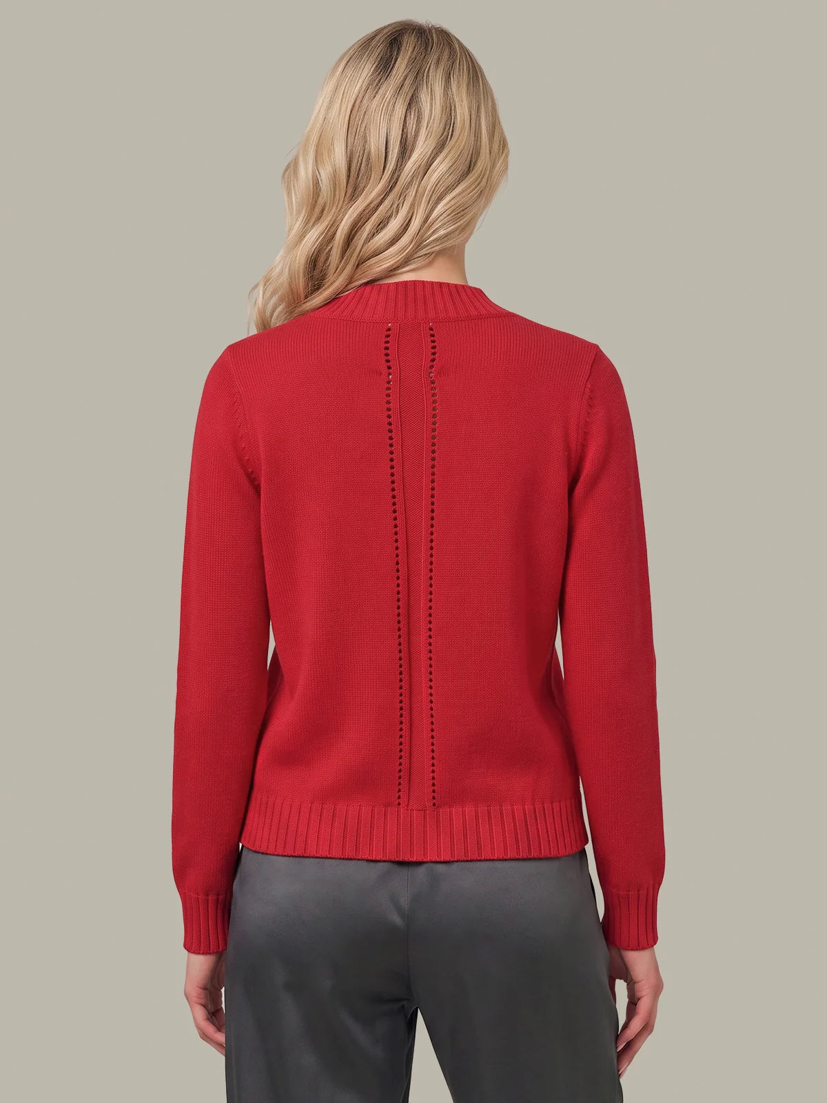 Virginia V-Neck Sweater- Red