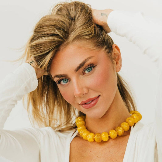Bella Beaded Necklace : Honey