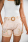 Ciella Belted Short- Porcelain