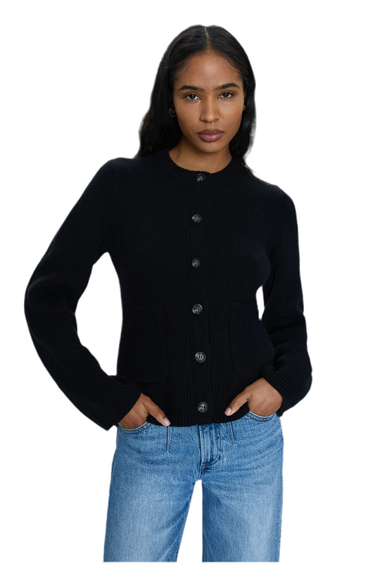 Dani Button Down Cardigan- Noir