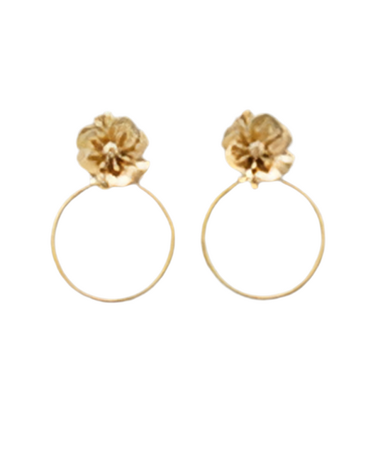 Circle & Flower Earring