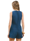 V Neck Button Down Romper- Denim