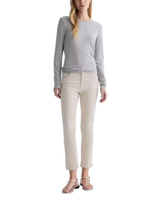 Mari Slim Straight Crop- Pumice