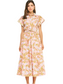 Floral Shirt Midi Dress- Pink