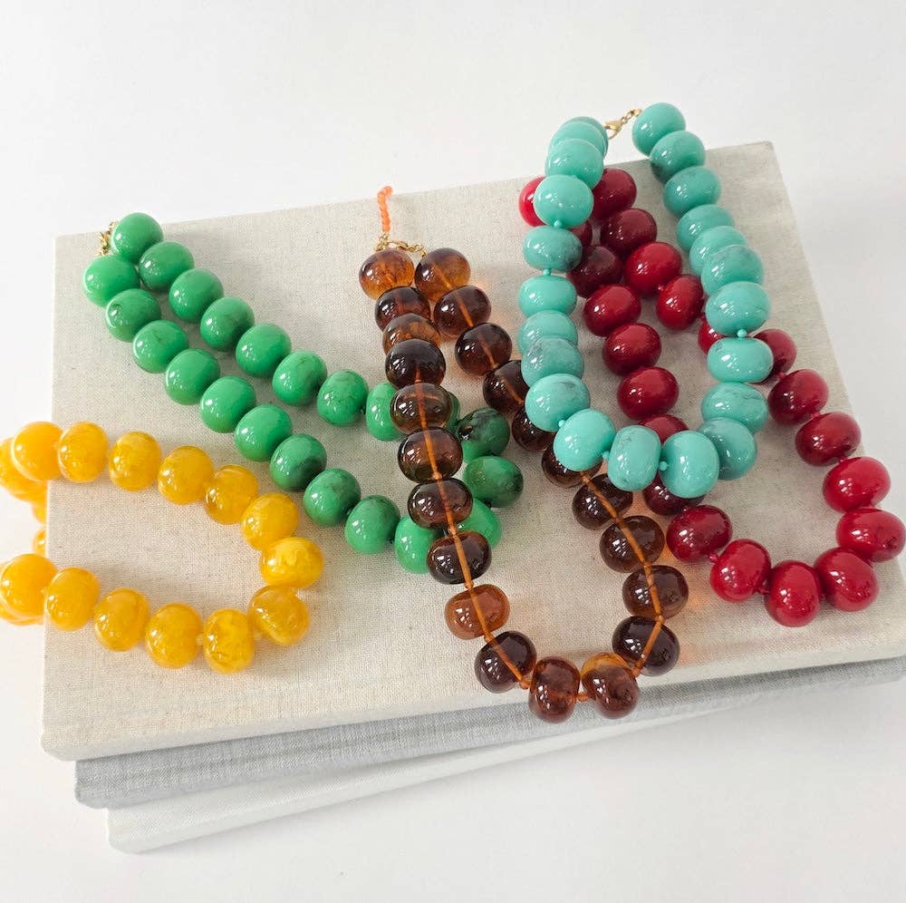 Bella Beaded Necklace : Amber