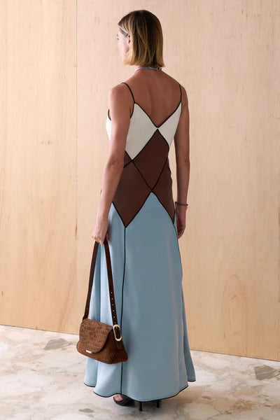 Harper Blockprint Dress-Mist