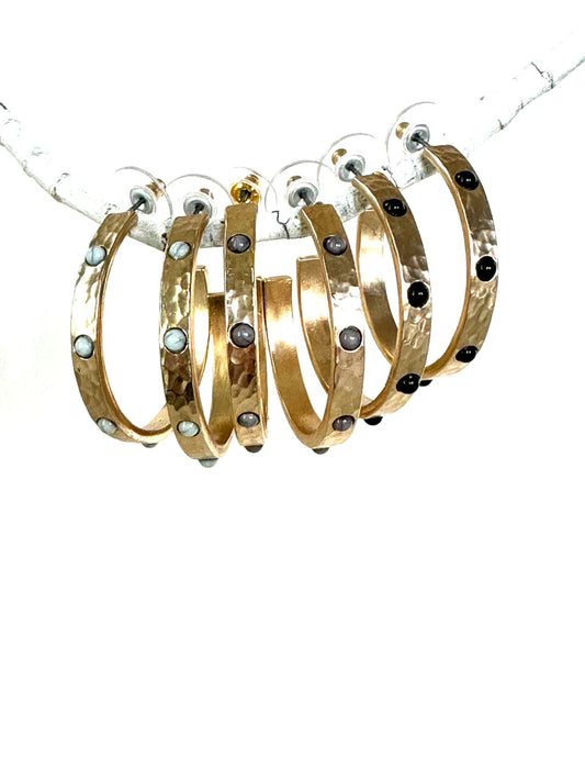 Nailhead Hoop- Silver/Gold