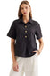 Short sleeve button down top- Black