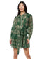 Abbott Printed Mini Shirt Dress- Green