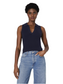 Mozza V Neck Sleeveless Sweater- Marine