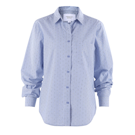 The Pia Shirt- Blight Blue Lurex