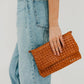 Wrenlee Woven Flap Crossbody: Brown